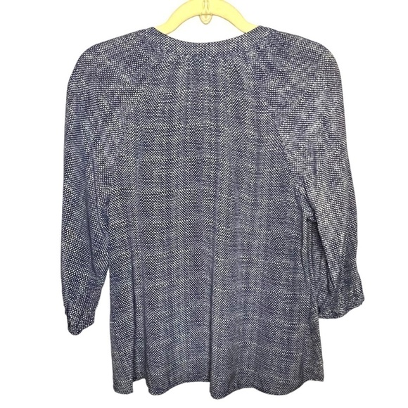 Joie 100% Silk Flowy Poet Popover Top Blue and White Size XS - Picture 3 of 6